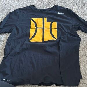 Nike Black and Yellow Utah Jazz Dri-FIT Sports Tee